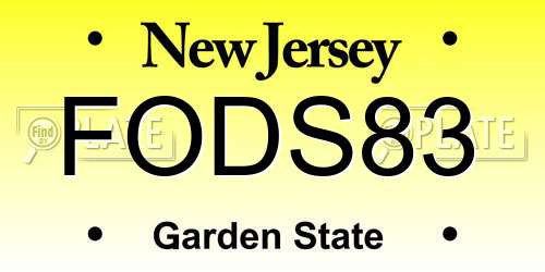FODS83 New Jersey License Plate