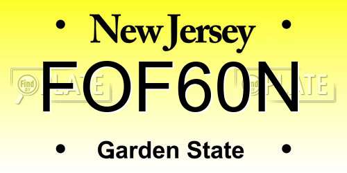FOF60N New Jersey License Plate