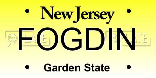 FOGDIN New Jersey License Plate