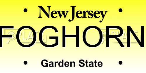 FOGHORN New Jersey License Plate