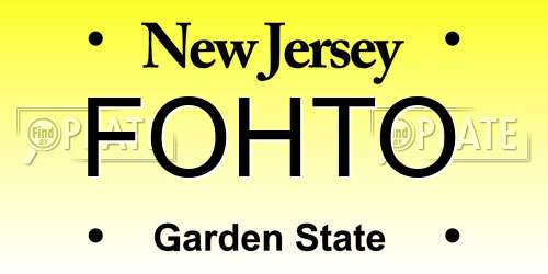 FOHTO New Jersey License Plate