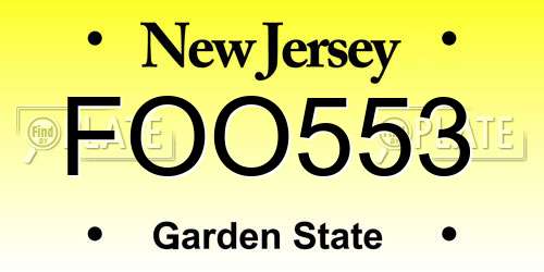 FOO553 New Jersey License Plate