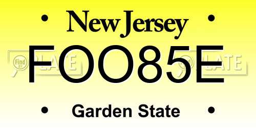 FOO85E New Jersey License Plate