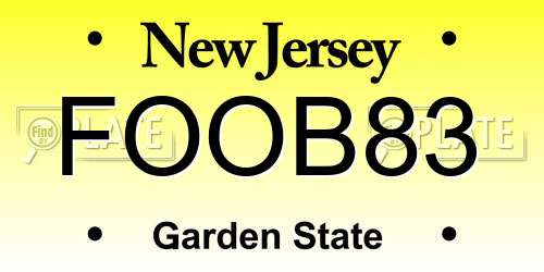 FOOB83 New Jersey License Plate