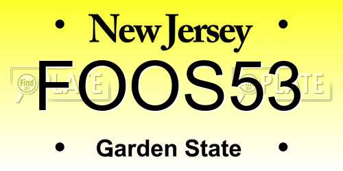 FOOS53 New Jersey License Plate