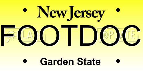 FOOTDOC New Jersey License Plate