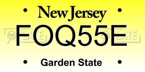 FOQ55E New Jersey License Plate