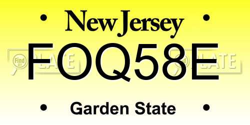 FOQ58E New Jersey License Plate