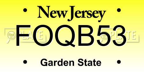 FOQB53 New Jersey License Plate