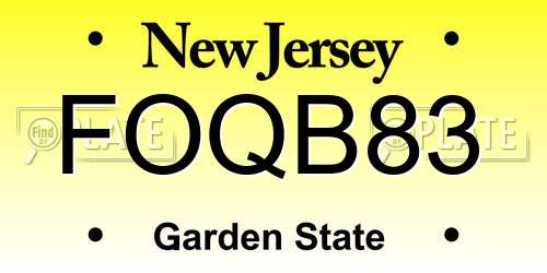 FOQB83 New Jersey License Plate