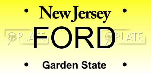 FORD New Jersey License Plate
