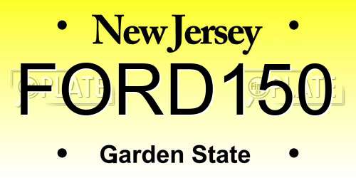 FORD150 New Jersey License Plate