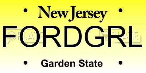 FORDGRL New Jersey License Plate