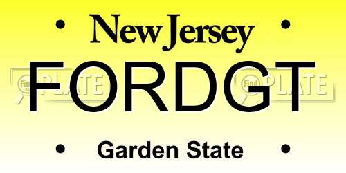 FORDGT New Jersey License Plate