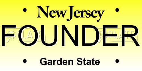 FOUNDER New Jersey License Plate