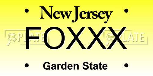 FOXXX New Jersey License Plate