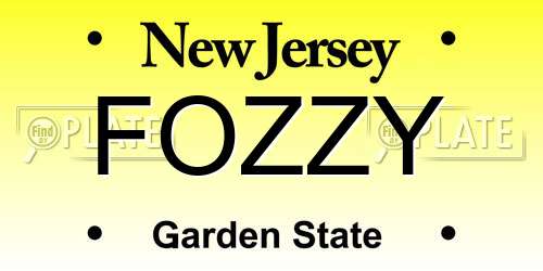 FOZZY New Jersey License Plate