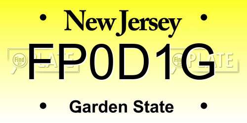 FP0D1G New Jersey License Plate