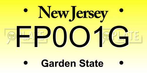 FP0O1G New Jersey License Plate