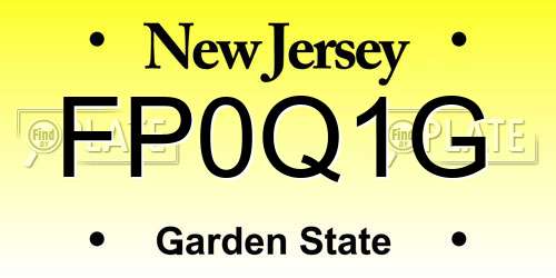 FP0Q1G New Jersey License Plate