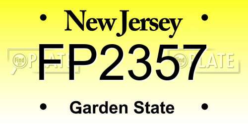 FP2357 New Jersey License Plate