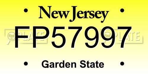 FP57997 New Jersey License Plate