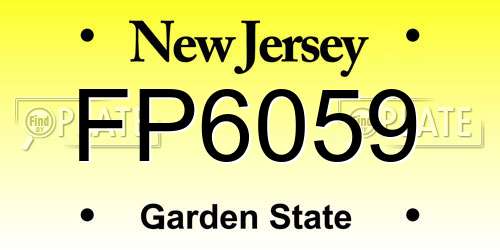 FP6059 New Jersey License Plate