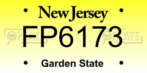 FP6173 New Jersey License Plate