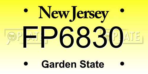 FP6830 New Jersey License Plate