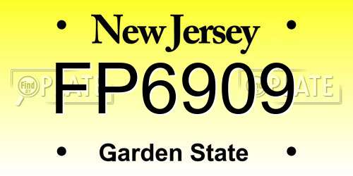 FP6909 New Jersey License Plate