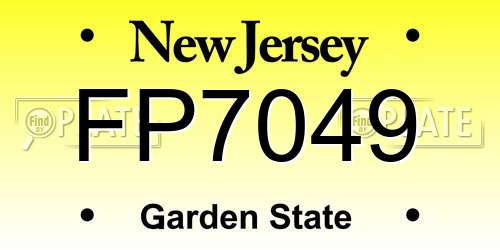 FP7049 New Jersey License Plate