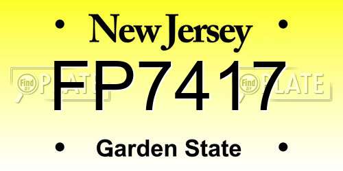 FP7417 New Jersey License Plate