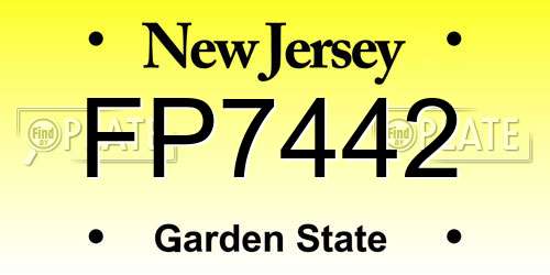 FP7442 New Jersey License Plate
