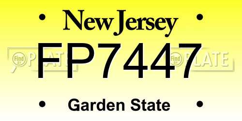 FP7447 New Jersey License Plate