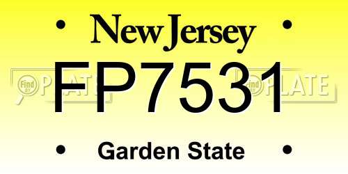 FP7531 New Jersey License Plate