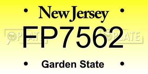 FP7562 New Jersey License Plate