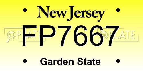 FP7667 New Jersey License Plate