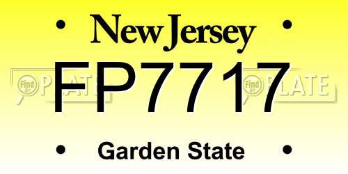 FP7717 New Jersey License Plate