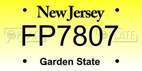 FP7807 New Jersey License Plate