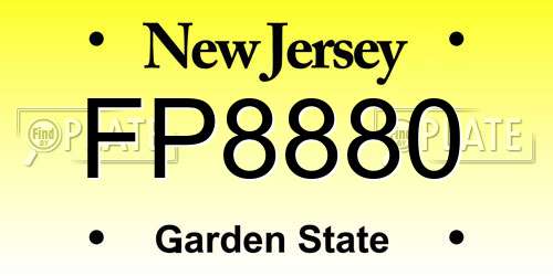 FP8880 New Jersey License Plate