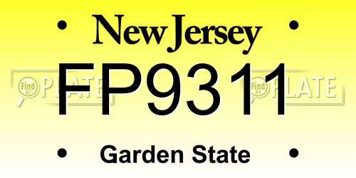 FP9311 New Jersey License Plate