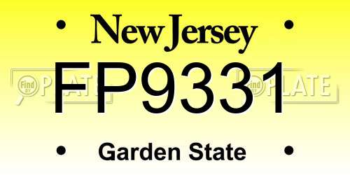 FP9331 New Jersey License Plate