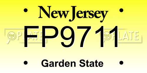 FP9711 New Jersey License Plate