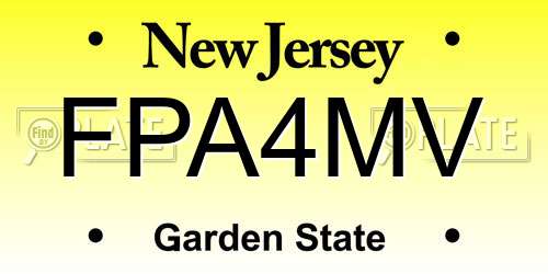 FPA4MV New Jersey License Plate