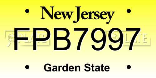 FPB7997 New Jersey License Plate