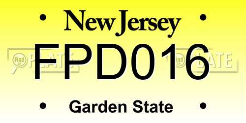 FPD016 New Jersey License Plate