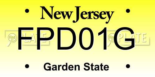 FPD01G New Jersey License Plate