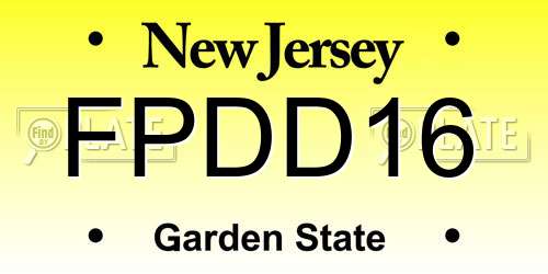 FPDD16 New Jersey License Plate
