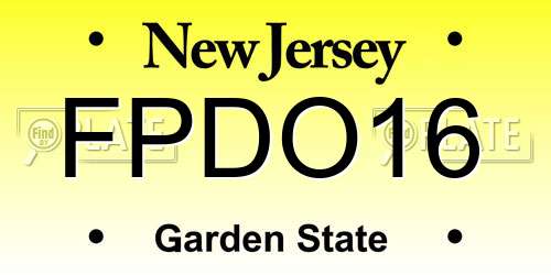FPDO16 New Jersey License Plate