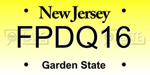 FPDQ16 New Jersey License Plate